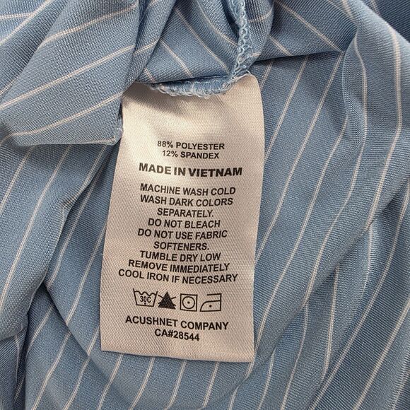 FootJoy Men's size XL Blue Striped‎ Golf Polo Shirt Short Sleeve ($86) - Picture 6 of 7